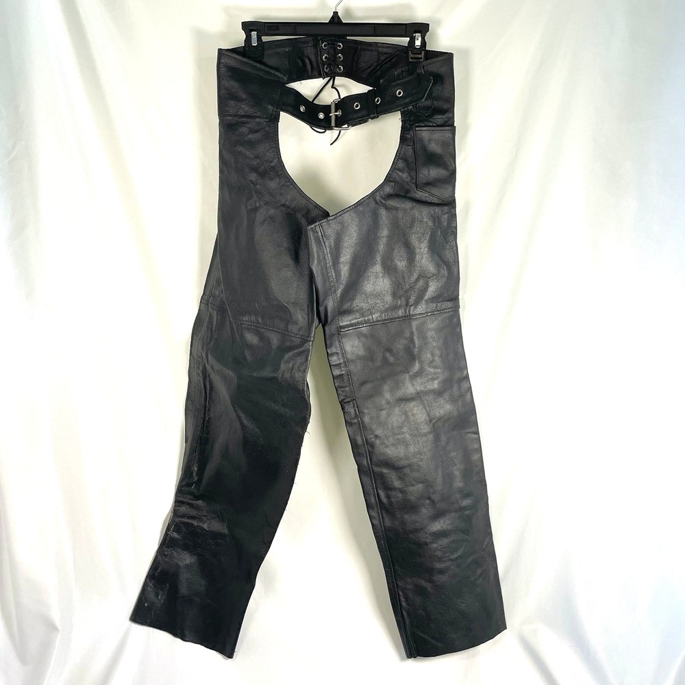 Xelement Pants Adult Size 36 Advanced Motorcycle Black Leather Chaps Unisex